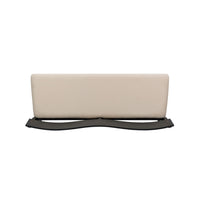 Celi 53 Inch Dining Bench, Cream Fabric Seat, Matte Black Wood Frame - BM311522