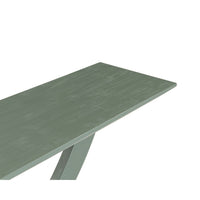 Rase 57 Inch Console Table, Cross Leg Design, Pedestal Base, Gray Green - BM311536