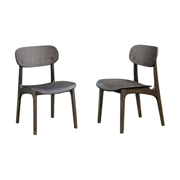 Seln 20 Inch Dining Chair Set of 2, Curved Seat, Splayed Legs, Gray - BM311538