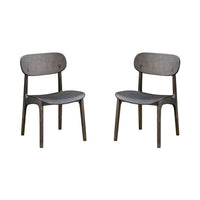 Seln 20 Inch Dining Chair Set of 2, Curved Seat, Splayed Legs, Gray - BM311538