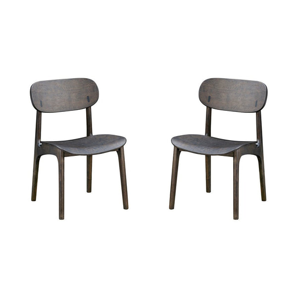 Seln 20 Inch Dining Chair Set of 2, Curved Seat, Splayed Legs, Gray - BM311538