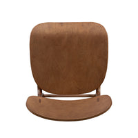 Seln 24 Inch Counter Stool Chair, Curved Seat, Open Back, Dark Brown Wood - BM311543