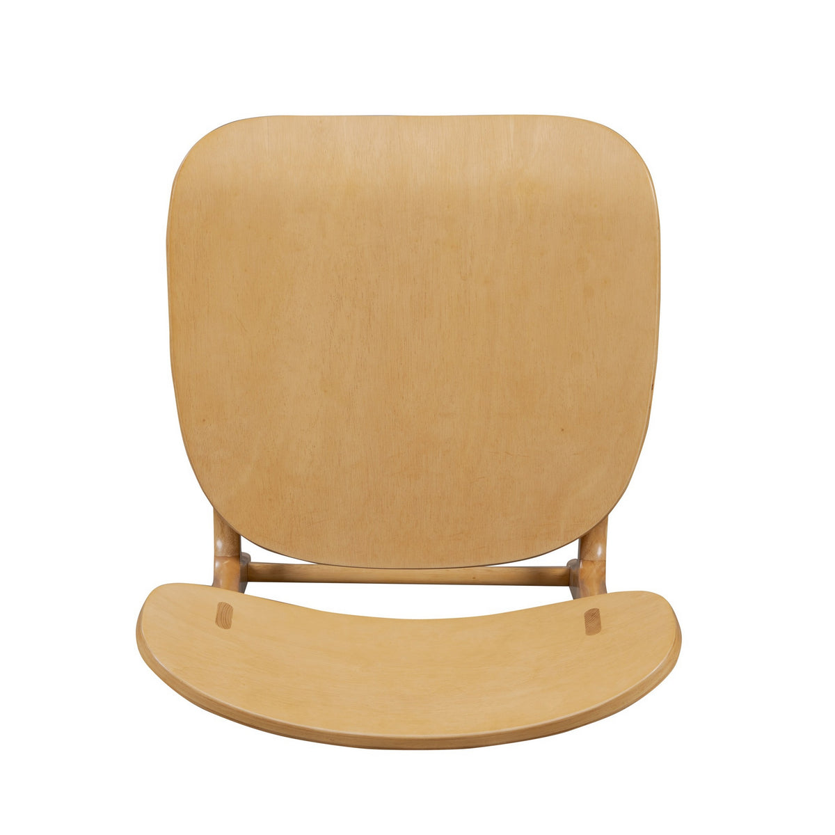 Seln 24 Inch Counter Stool Chair, Curved Seat, Open Back, Light Brown Wood - BM311545