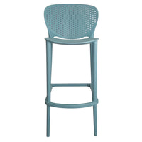 Celin 30 Inch Barstool Chair, Set of 4, Stackable, Mesh, Curved Seat, Green - BM311547