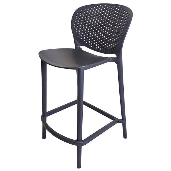 Celin 30 Inch Barstool Chair, Set of 4, Stackable, Mesh, Curved Seat, Gray - BM311548