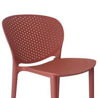 Celin 30 Inch Barstool Chair, Set of 4, Stackable, Mesh, Curved Seat, Orange - BM311549