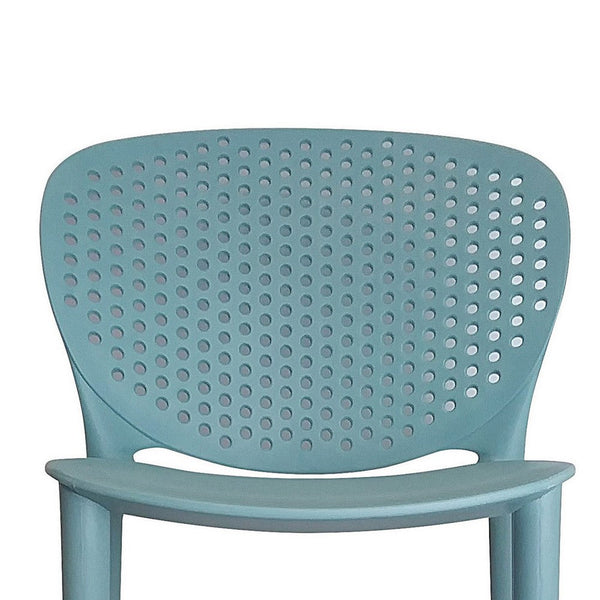 Celin 26 Inch Counter Stool Chair, Set of 4, Stackable, Mesh Back, Green - BM311551
