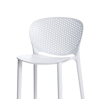 Celin 26 Inch Counter Stool Chair, Set of 4, Stackable, Mesh Back, White - BM311554