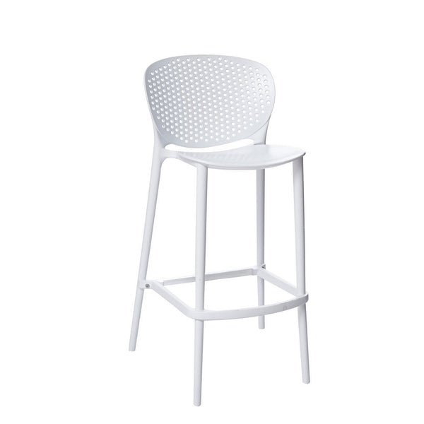 Celin 26 Inch Counter Stool Chair, Set of 4, Stackable, Mesh Back, White - BM311554