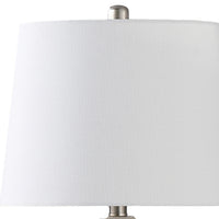 22 Inch Table Lamp, Cream Round Cascading Ceramic Design Urn, Brushed Metal - BM311579