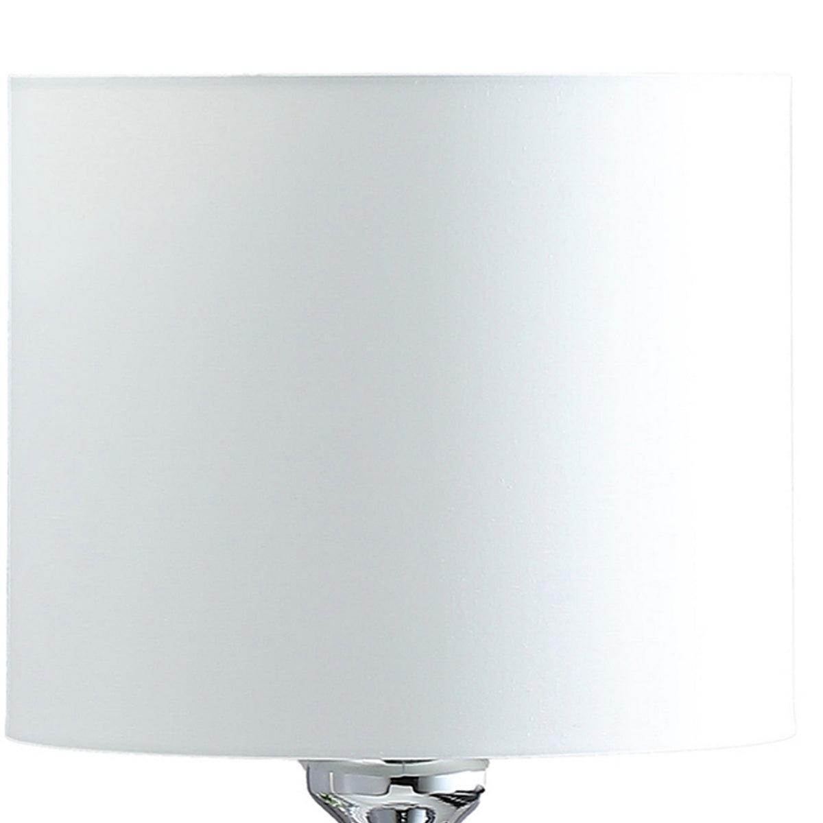 Omi 25 Inch Table Lamp, Drum White Shade, Sleek Slender Modern Chrome Body - BM311580