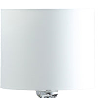 Omi 25 Inch Table Lamp, Drum White Shade, Sleek Slender Modern Chrome Body - BM311580