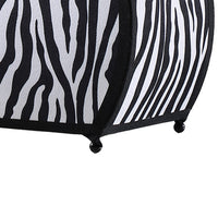 Wigi 12 Inch Accent Lamp, Purse, Zebra Animal Print, Black White Faux Fur - BM311582