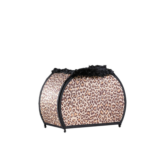 Wigi 12 Inch Accent Lamp, Purse, Cheetah Animal Print, Brown Black Faux Fur - BM311583