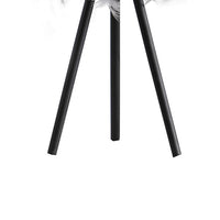 Rio 21 Inch Accent Table Lamp, Gray Feather Shade, Black Metal Tripod Base - BM311584