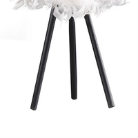 Rio 21 Inch Accent Table Lamp, White Feather Shade, Black Metal Tripod Base - BM311586