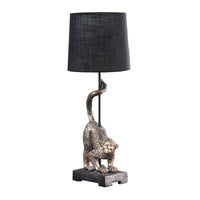 Ree 24 Inch Accent Table Lamp, Monkey Resin Sculpture, Drum Shade, Bronze - BM311589