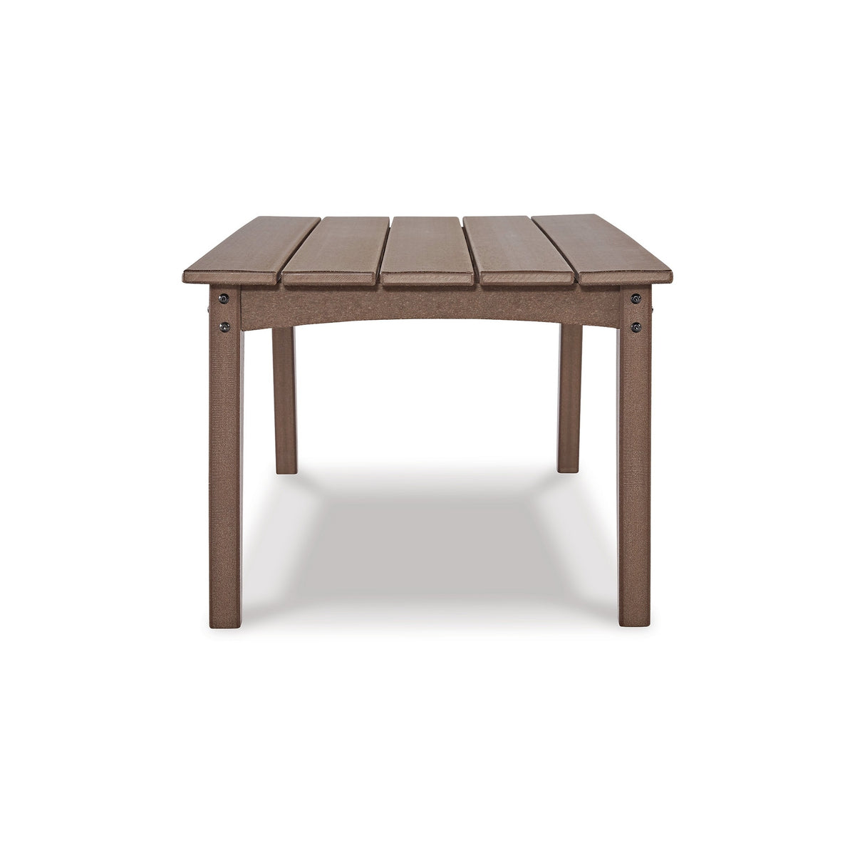 Emme 48 Inch Outdoor Coffee Table, Rectangular Slatted Top, Brown Frame - BM311626