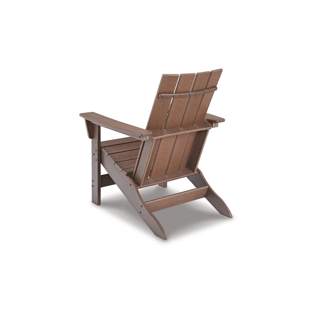 Emme 31 Inch Outdoor Adirondack Chair, Slatted Design and Brown Frame - BM311629