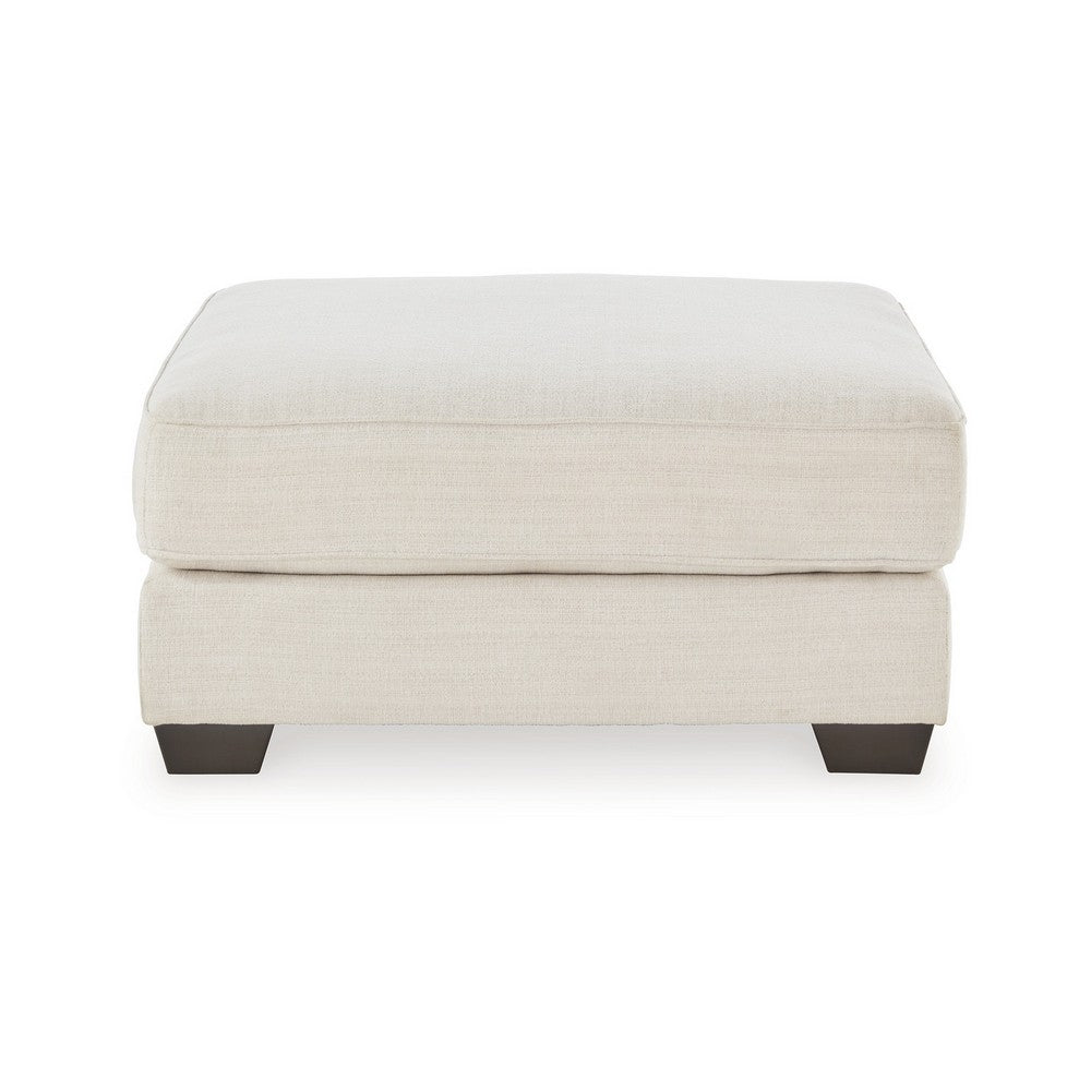 42 Inch Ottoman, Oversized Cushion, Modern Style, Soft Beige Polyester - BM311638