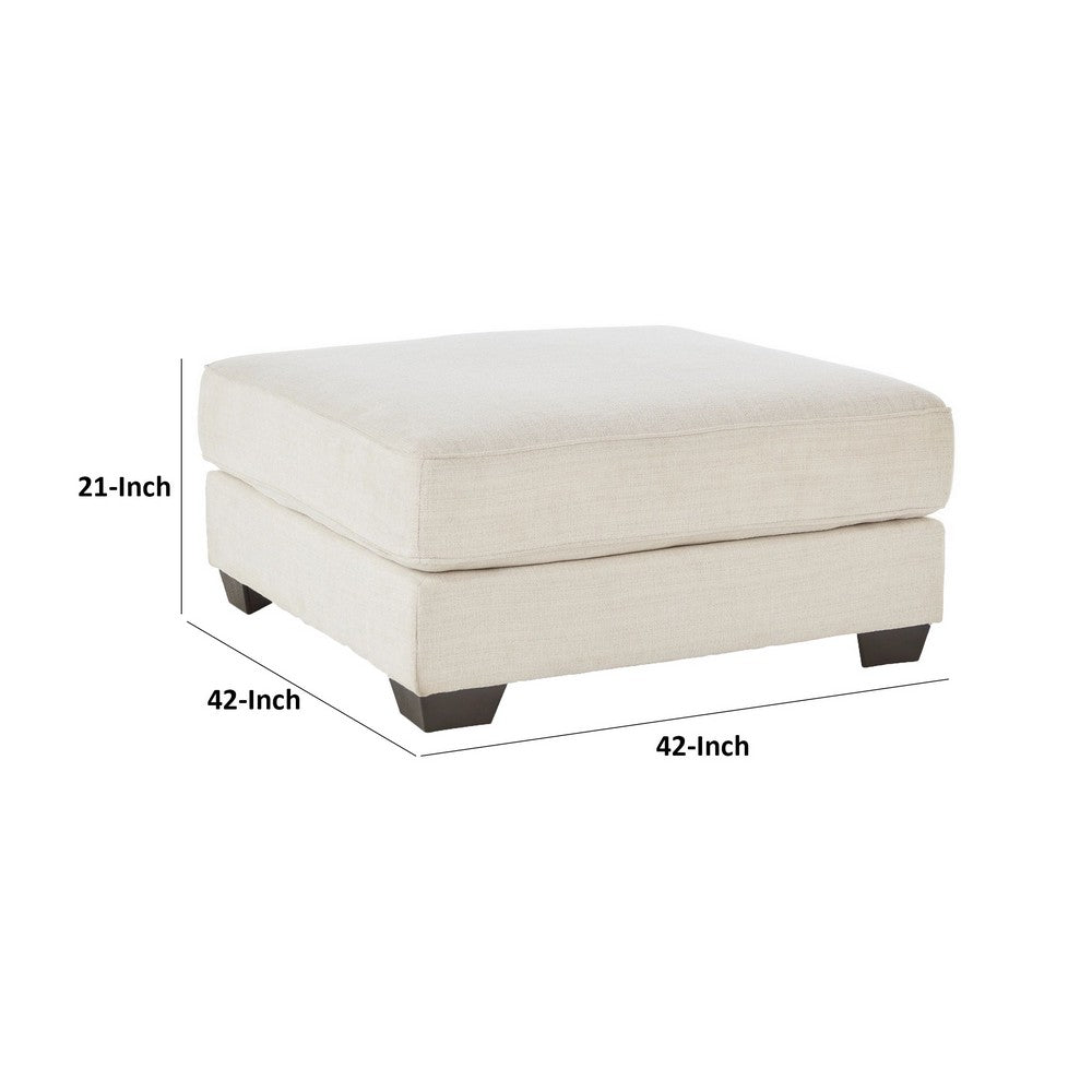 42 Inch Ottoman, Oversized Cushion, Modern Style, Soft Beige Polyester - BM311638