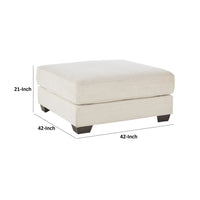 42 Inch Ottoman, Oversized Cushion, Modern Style, Soft Beige Polyester - BM311638