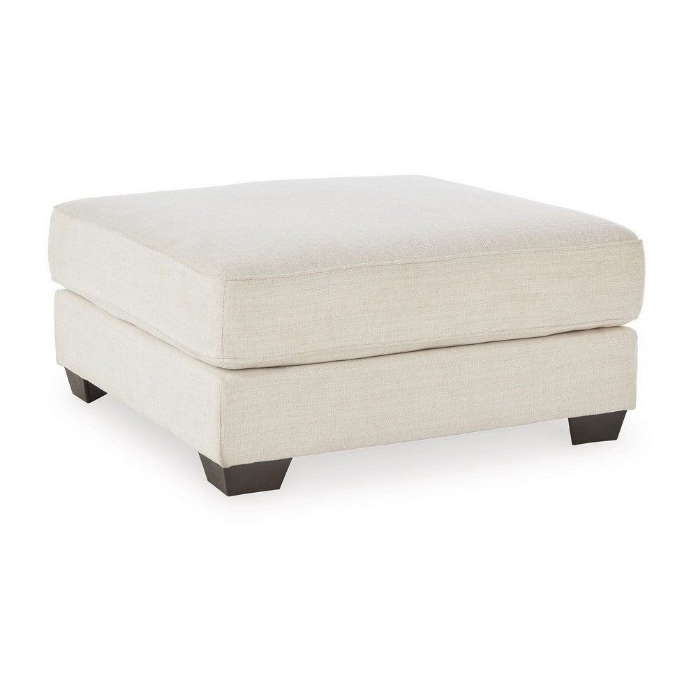 42 Inch Ottoman, Oversized Cushion, Modern Style, Soft Beige Polyester - BM311638