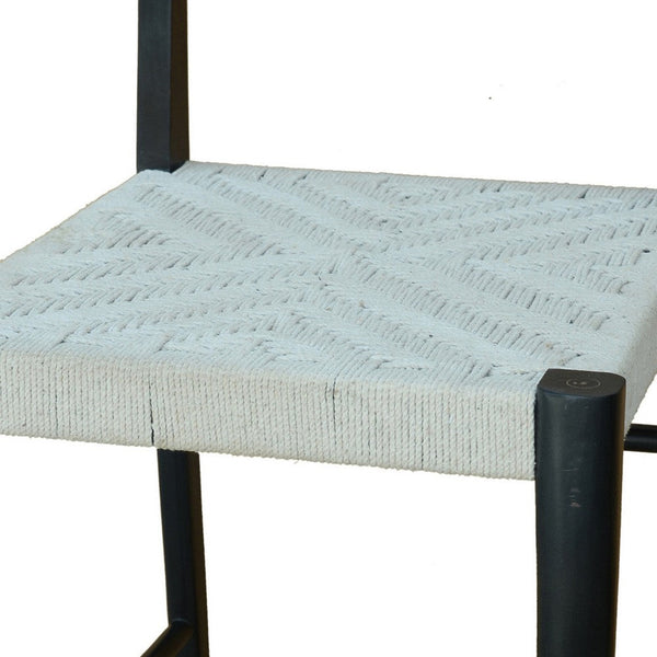 Cero 29 Inch Barstool Chair Set of 2, Wood, Cotton Woven, Black, Gray - BM311652