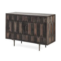 44 Inch Sideboard Cabinet Console with 2 Doors, Rustic Brown Mango Wood - BM311663