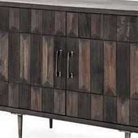 44 Inch Sideboard Cabinet Console with 2 Doors, Rustic Brown Mango Wood - BM311663