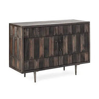 44 Inch Sideboard Cabinet Console with 2 Doors, Rustic Brown Mango Wood - BM311663