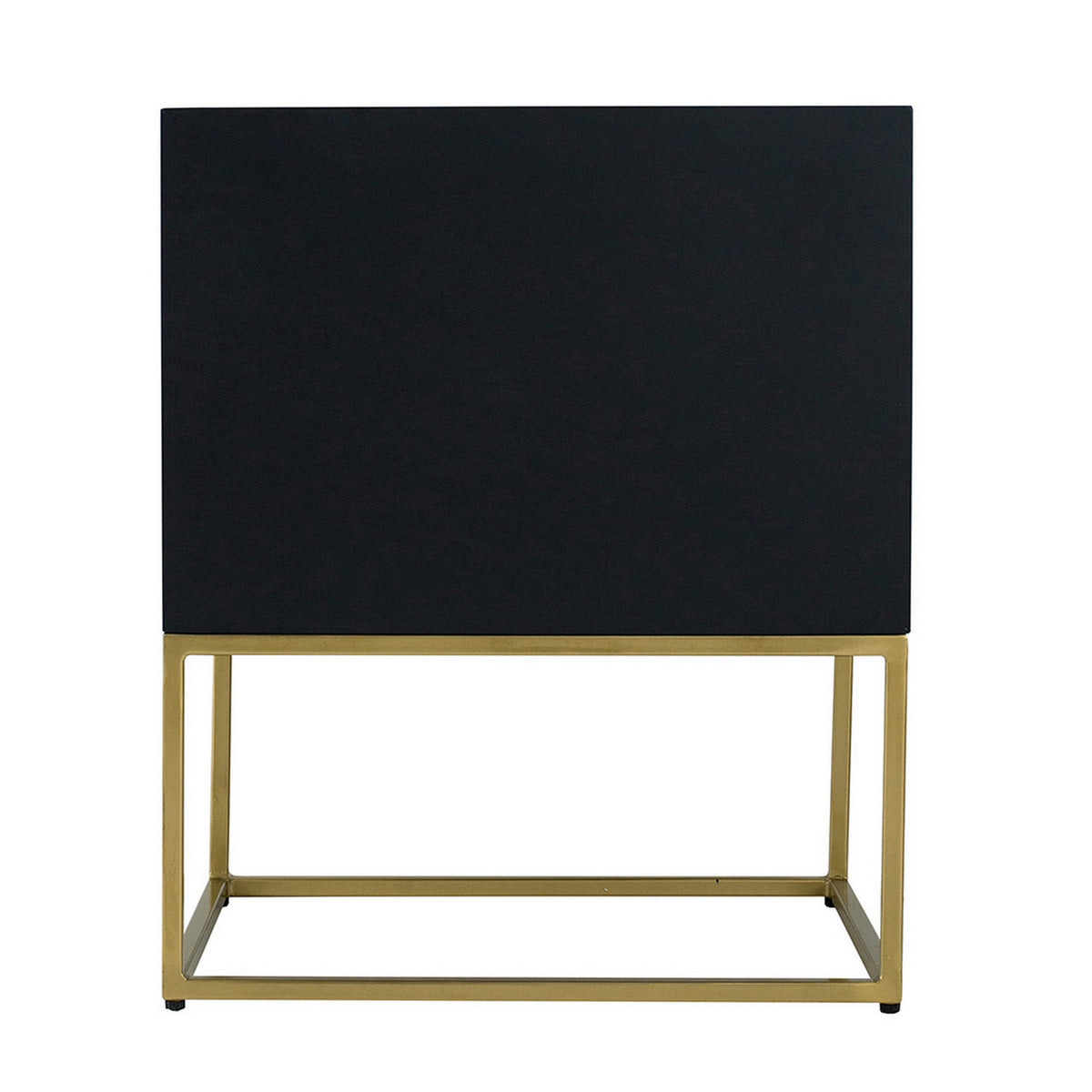 24 Inch Sideboard Cabinet, 2 Drawers, Sunray Bone Inlay, Iron, Brass, Black - BM311671