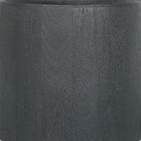 16 Inch Side End Table, Modern Cylinder Jar Like Design, Mango Wood, Black - BM311676
