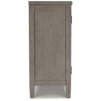 Arin 68 Inch Sideboard Cabinet Console with 2 Doors, Antique Gray Wood - BM311735