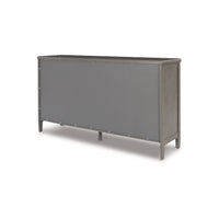 Arin 68 Inch Sideboard Cabinet Console with 2 Doors, Antique Gray Wood - BM311735