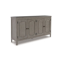 Arin 68 Inch Sideboard Cabinet Console with 2 Doors, Antique Gray Wood - BM311735