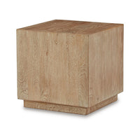 Taq 20 Inch Accent Table, Modern Inset Platform, Natural Brown Mango Wood - BM311739