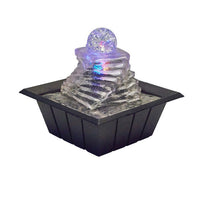 Sumi 8 Inch Spiral Ice Tabletop Water Fountain, Glass Ball Multicolor Black - BM311751