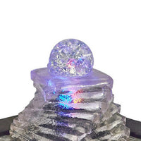 Sumi 8 Inch Spiral Ice Tabletop Water Fountain, Glass Ball Multicolor Black - BM311751