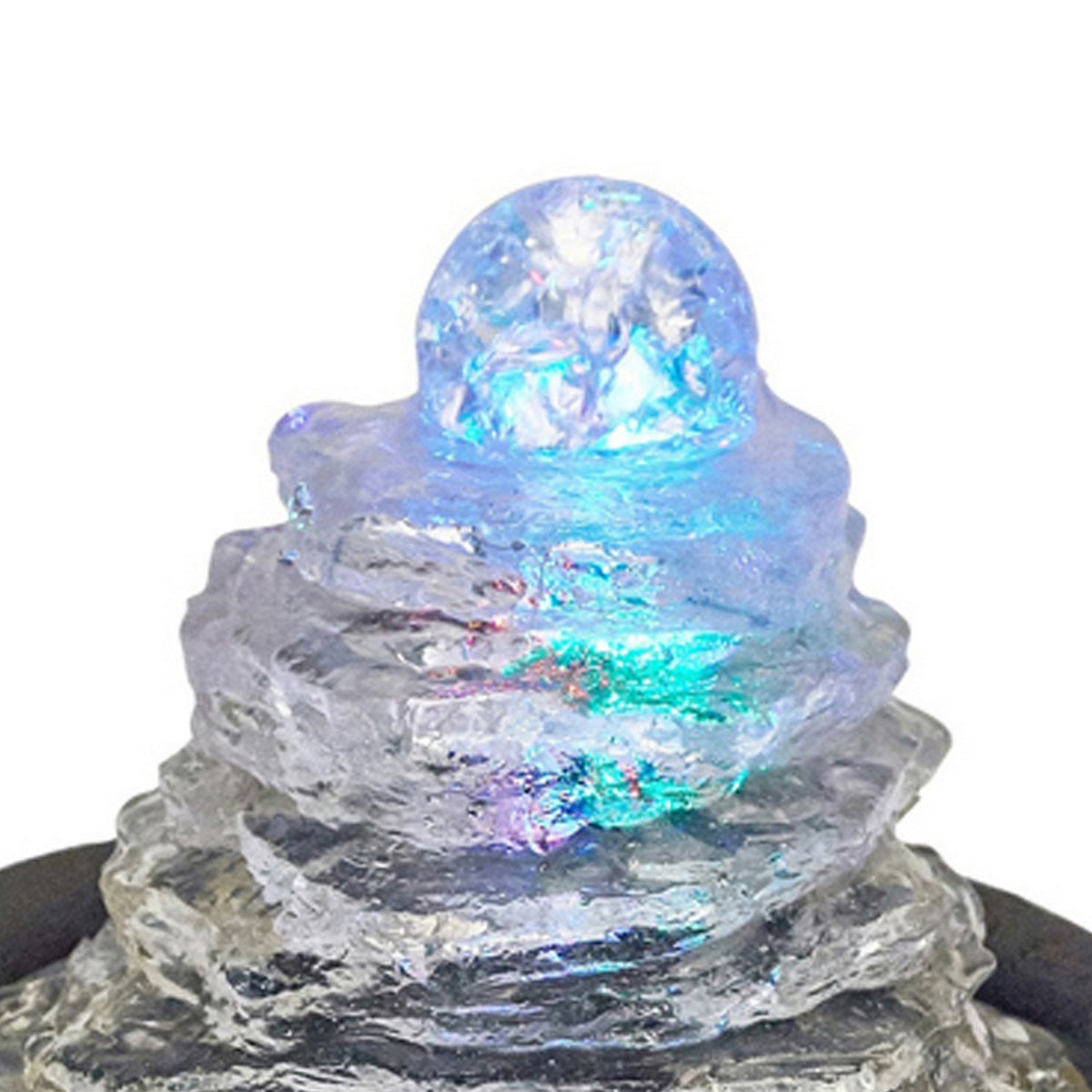 Sumi 9 Inch Ice Tabletop Water Fountain, Rock Climb Glass Ball, Multicolor - BM311752