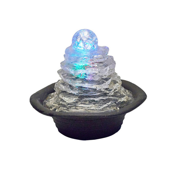 Sumi 9 Inch Ice Tabletop Water Fountain, Rock Climb Glass Ball, Multicolor - BM311752