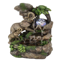 Eci 11 Inch Elephant Tabletop Water Fountain, Crystal LED Light, Multicolor - BM311754