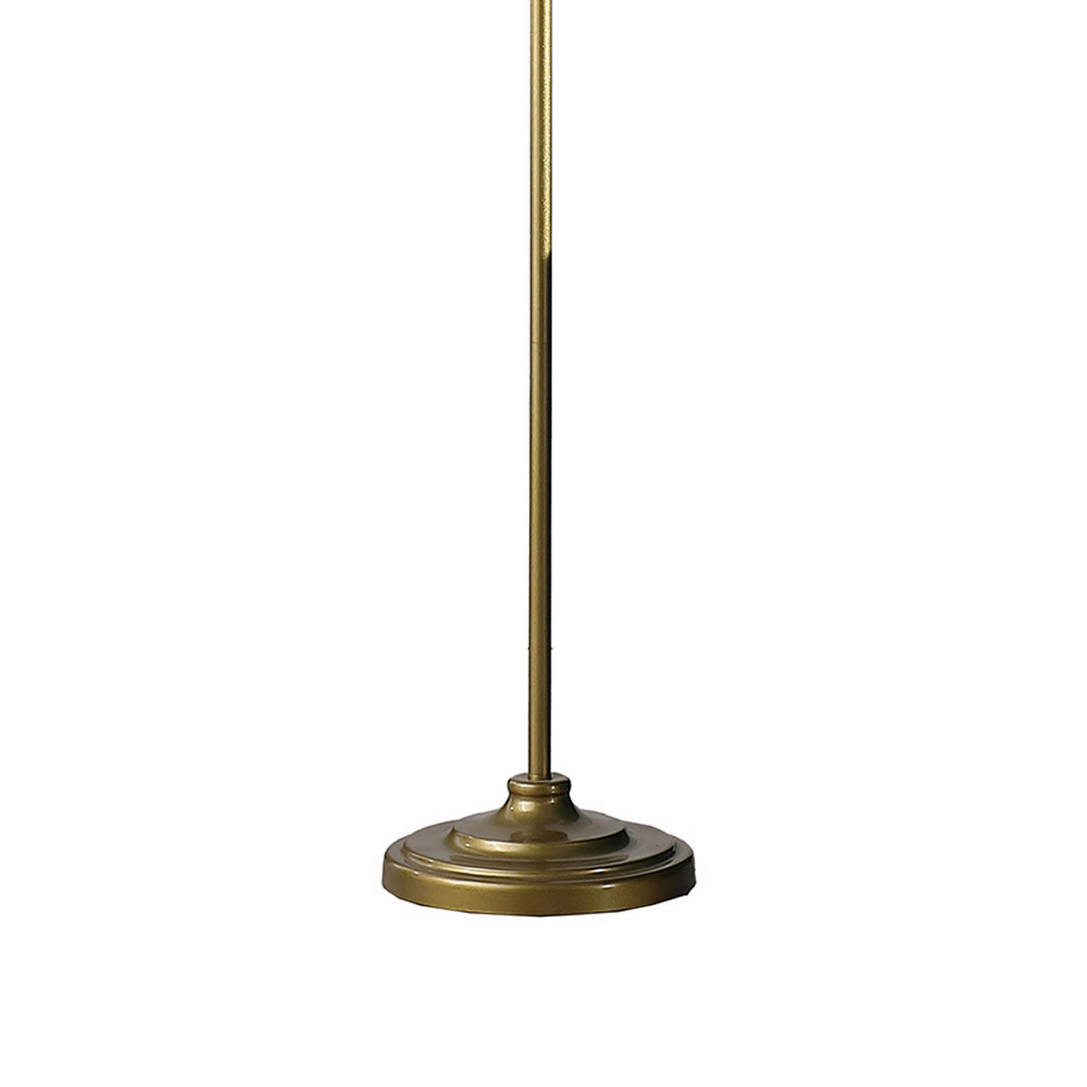 65 Inch Floor Lamp, Peacock, Linen Drum Shade, Pedestal Branch, Gold Finish - BM311757