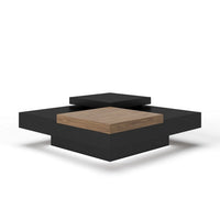 39 Inch Coffee Table, Adjustable Top, Hidden Storage, Walnut, Black Wood - BM311760