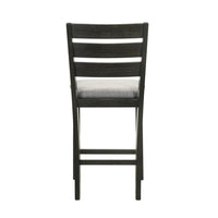 Woodlands 24 Inch Counter Height Chairs, Set of 2, Wheat Fabric Upholstered Seat, Black - BM311785