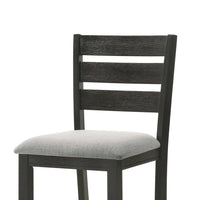 Woodlands 24 Inch Counter Height Chairs, Set of 2, Wheat Fabric Upholstered Seat, Black - BM311785