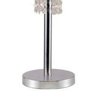 Denise 29 Inch Table Lamp, Glass, Metal Frame, Mesh Shade, Crystals, Gold - BM311805