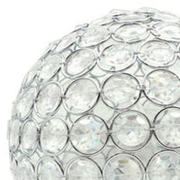 Denise 9 Inch Table Lamp, Round Metal Base, Crystal Ball Shade, Silver - BM311807