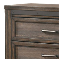 Sea 48 Inch Tall Dresser Chest, 5 Drawers, Long Metal Handles, Brown - BM311813