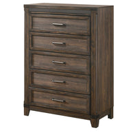 Sea 48 Inch Tall Dresser Chest, 5 Drawers, Long Metal Handles, Brown - BM311813